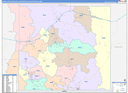 Sierra Vista-Douglas Metro Area Wall Map Color Cast Style 2026